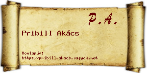 Pribill Akács névjegykártya